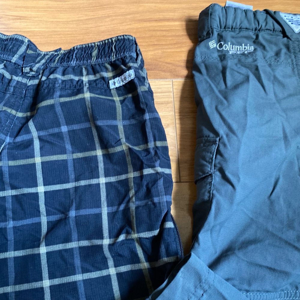 Columbia pants w detachable leg for shorts & a pair of shorts. Boys Sz XXS 4/5 - Picture 3 of 12
